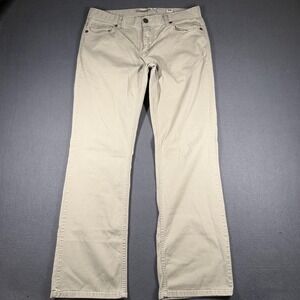 BKE Carter Pants Mens 34x32 Lght Beige Relaxed Fit Straight Stretch Chino Casual
